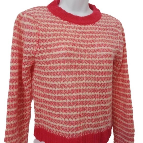 Wayf Open Knit Sweater NWT Small Pink and White Small - Picture 3 of 6